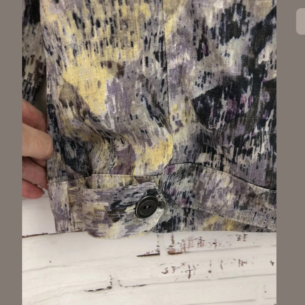 Chicos Multicolored Jean Jacket 3/4 Sleeve - Picture 4 of 6